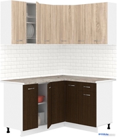 Готовая кухня Кортекс-мебель Корнелия Лира 1.5x1.3 (дуб сонома/венге/марсель) - фото