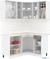 Готовая кухня Кортекс-мебель Корнелия Лира 1.5x1.3 (крем/оникс/королевский опал) - фото2