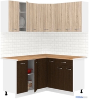 Готовая кухня Кортекс-мебель Корнелия Лира 1.5x1.4 (дуб сонома/венге/дуб бунратти) - фото