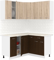 Готовая кухня Кортекс-мебель Корнелия Лира 1.5x1.4 (дуб сонома/венге/королевский опал) - фото