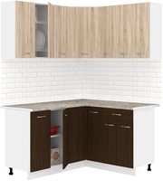 Готовая кухня Кортекс-мебель Корнелия Лира 1.5x1.4 (дуб сонома/венге/марсель) - фото