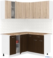 Готовая кухня Кортекс-мебель Корнелия Лира 1.5x1.5 (дуб сонома/венге/мадрид) - фото