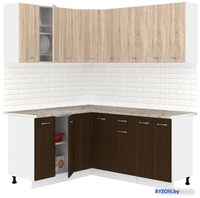 Готовая кухня Кортекс-мебель Корнелия Лира 1.5x1.8 (дуб сонома/венге/марсель) - фото
