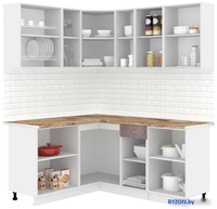 Готовая кухня Кортекс-мебель Корнелия Лира 1.5x1.8 (капучино/оникс/мадрид) - фото2