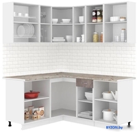 Готовая кухня Кортекс-мебель Корнелия Лира 1.5x1.8 (салатовый/оникс/марсель) - фото2