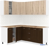 Готовая кухня Кортекс-мебель Корнелия Лира 1.5x1.9 (дуб сонома/венге/мадрид) - фото