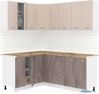 Готовая кухня Кортекс-мебель Корнелия Лира 1.5x1.9 (капучино/оникс/мадрид) - фото