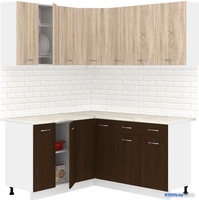 Готовая кухня Кортекс-мебель Корнелия Лира 1.5x2.0 (дуб сонома/венге/королевский опал) - фото