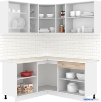 Готовая кухня Кортекс-мебель Корнелия Лира 1.5x2.0 (дуб сонома/королевский опал) - фото2