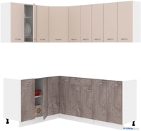 Готовая кухня Кортекс-мебель Корнелия Лира 1.5x2.0 без столешницы (капучино/оникс) - фото