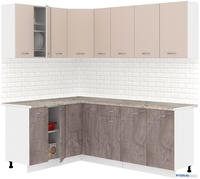 Готовая кухня Кортекс-мебель Корнелия Лира 1.5x2.1 (капучино/оникс/марсель) - фото
