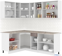 Готовая кухня Кортекс-мебель Корнелия Лира 1.5x2.1 (капучино/оникс/марсель) - фото2