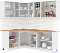 Готовая кухня Кортекс-мебель Корнелия Лира 1.5x2.1 (крем/капучино/дуб бунратти) - фото2