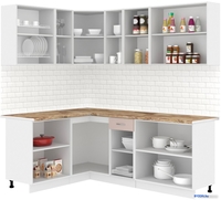 Готовая кухня Кортекс-мебель Корнелия Лира 1.5x2.1 (крем/капучино/мадрид) - фото2