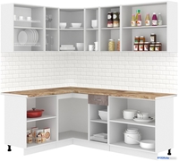Готовая кухня Кортекс-мебель Корнелия Лира 1.5x2.1 (сирень/оникс/мадрид) - фото2