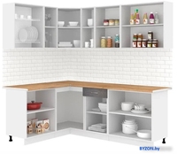 Готовая кухня Кортекс-мебель Корнелия Лира 1.5x2.2 (белый/береза/дуб бунратти) - фото2