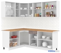 Готовая кухня Кортекс-мебель Корнелия Лира 1.5x2.2 (капучино/оникс/дуб бунратти) - фото2