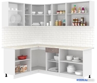 Готовая кухня Кортекс-мебель Корнелия Лира 1.5x2.2 (капучино/оникс/королевский опал) - фото2