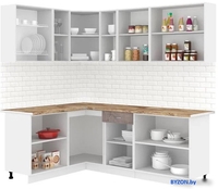 Готовая кухня Кортекс-мебель Корнелия Лира 1.5x2.2 (капучино/оникс/мадрид) - фото2
