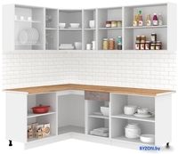 Готовая кухня Кортекс-мебель Корнелия Лира 1.5x2.2 (крем/оникс/дуб бунратти) - фото2