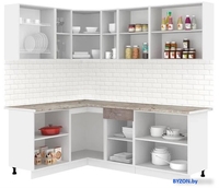 Готовая кухня Кортекс-мебель Корнелия Лира 1.5x2.2 (салатовый/оникс/марсель) - фото2