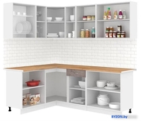 Готовая кухня Кортекс-мебель Корнелия Лира 1.5x2.2 (сирень/оникс/дуб бунратти) - фото2