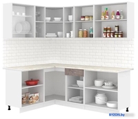 Готовая кухня Кортекс-мебель Корнелия Лира 1.5x2.2 (сирень/оникс/королевский опал) - фото2