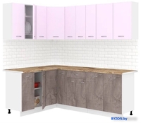 Готовая кухня Кортекс-мебель Корнелия Лира 1.5x2.2 (сирень/оникс/мадрид) - фото