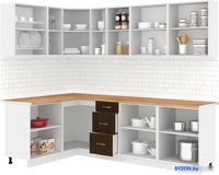 Готовая кухня Кортекс-мебель Корнелия Лира 1.5x2.5 (дуб сонома/венге/дуб бунратти) - фото2