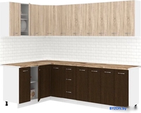 Готовая кухня Кортекс-мебель Корнелия Лира 1.5x2.5 (дуб сонома/венге/мадрид) - фото