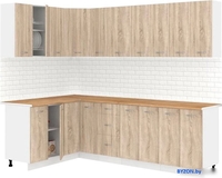 Готовая кухня Кортекс-мебель Корнелия Лира 1.5x2.5 (дуб сонома/дуб бунратти) - фото