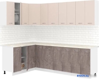 Готовая кухня Кортекс-мебель Корнелия Лира 1.5x2.5 (капучино/оникс/королевский опал) - фото