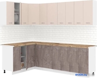 Готовая кухня Кортекс-мебель Корнелия Лира 1.5x2.5 (капучино/оникс/мадрид) - фото