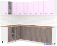 Готовая кухня Кортекс-мебель Корнелия Лира 1.5x2.5 (сирень/оникс/мадрид) - фото