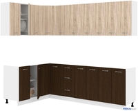 Готовая кухня Кортекс-мебель Корнелия Лира 1.5x2.5 без столешницы (дуб сонома/венге) - фото