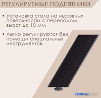 Кухонный стол Millwood Женева Л D110x75 (18 мм, сосна пасадена/металл черный) - фото2