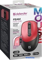 Мышь Defender Feam MM-296 (черный/красный) - фото2