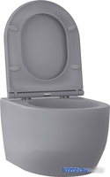 Унитаз подвесной Wellsee Croquis RimFree 182614001 (чаша, пневмокрышка, матовый серый) - фото2