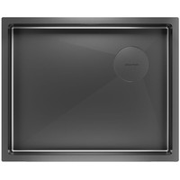 Кухонная мойка Paulmark NEXT-SKEW 54 UNI PM885444-GM (черный/вороненая сталь) - фото