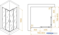 Душевой уголок RGW PA-030B 3508103088-24 80x80 (черный/матовое-сатинат стекло) - фото2