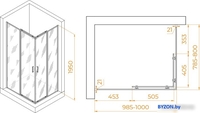 Душевой уголок RGW PA-040B 3508104080-24 80x100 (черный/матовое-сатинат стекло) - фото2