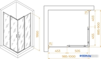 Душевой уголок RGW PA-040B 3508104090-24 90x100 (черный/матовое-сатинат стекло) - фото2