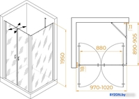 Душевой уголок RGW PA-144B (PA-104B+Z-050-2B+O-204B) 060814409-14 100x90 (черный/прозрачное стекло) - фото2