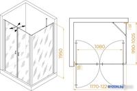 Душевой уголок RGW PA-144B (PA-104B+Z-050-2B+O-204B) 060814420-14 120x100 (черный/прозрачное стекло) - фото2