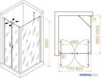 Душевой уголок RGW PA-144B (PA-104B+Z-050-2B+O-204B) 060814480-14 80x100 (черный/прозрачное стекло) - фото2