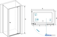 Душевой уголок RGW PA-44B (PA-02B + Z-050-1B) 41084489-014 80x90 (черный/прозрачное стекло) - фото2