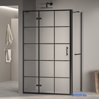 Душевой уголок RGW PA-77-1B L (PA-07B L + Z-060-2B + держатель O-204B) 410877120-084L 120x100 (черный/прозрачное стекло) - фото