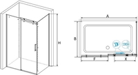 Душевой уголок RGW TO-44B (TO-14B + Z-050-2B) 02074450-14 150x100 (черный/прозрачное стекло) - фото2