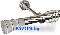 Карниз для штор АС ФОРОС Grace D25К составной + наконечники Пегас хром (3.2м, сатин) - фото