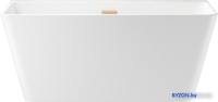 Ванна Wellsee Graceful Pro 140x74 230901004 (отдельностоящая ванна белый глянец, экран, ножки, сифон-автомат золото) - фото